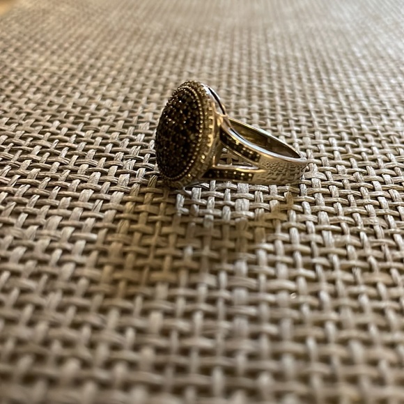 VERSANI  black diamond and silver ring - Picture 2 of 5